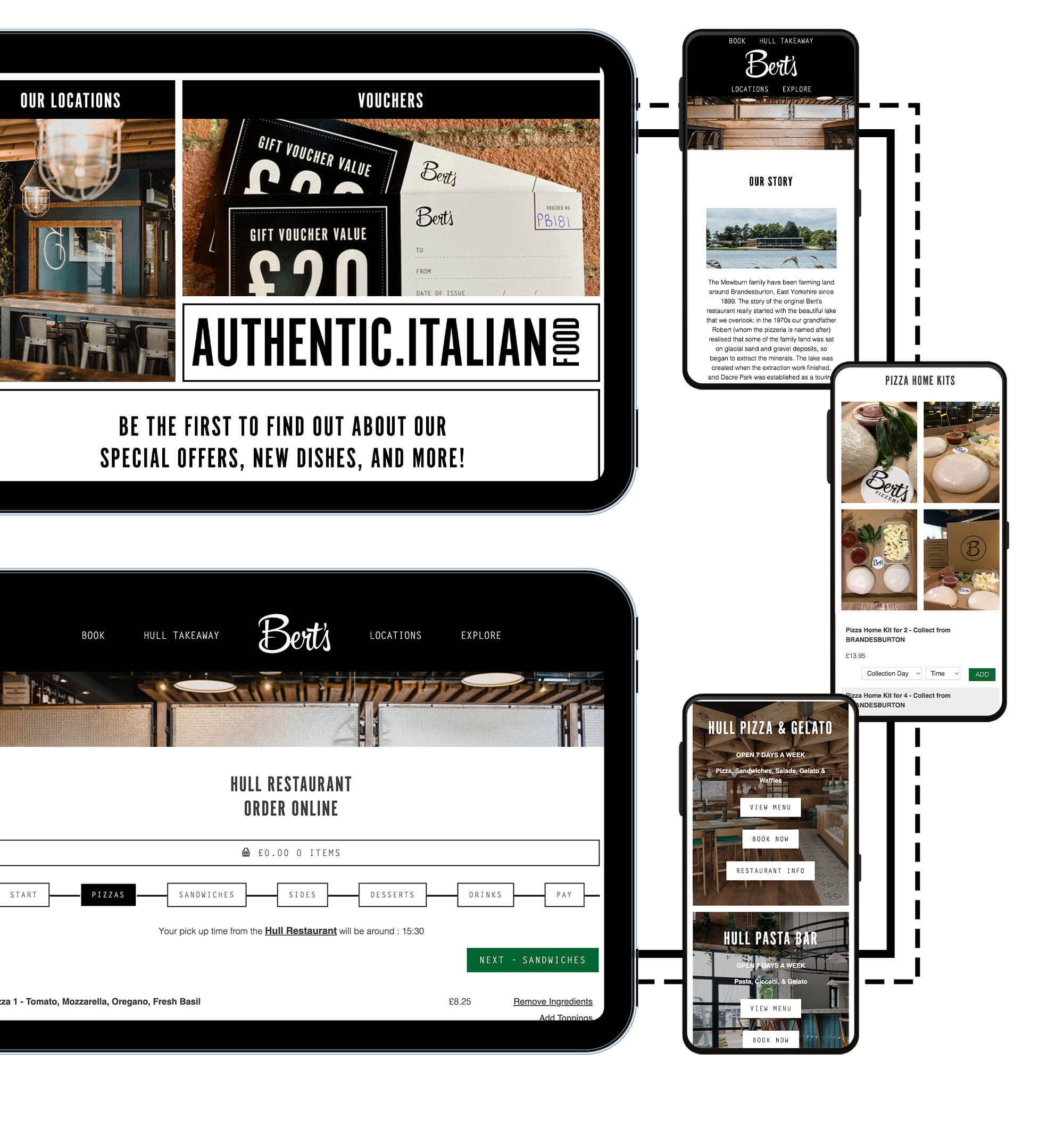 Berts Pizzeria Responsive Design