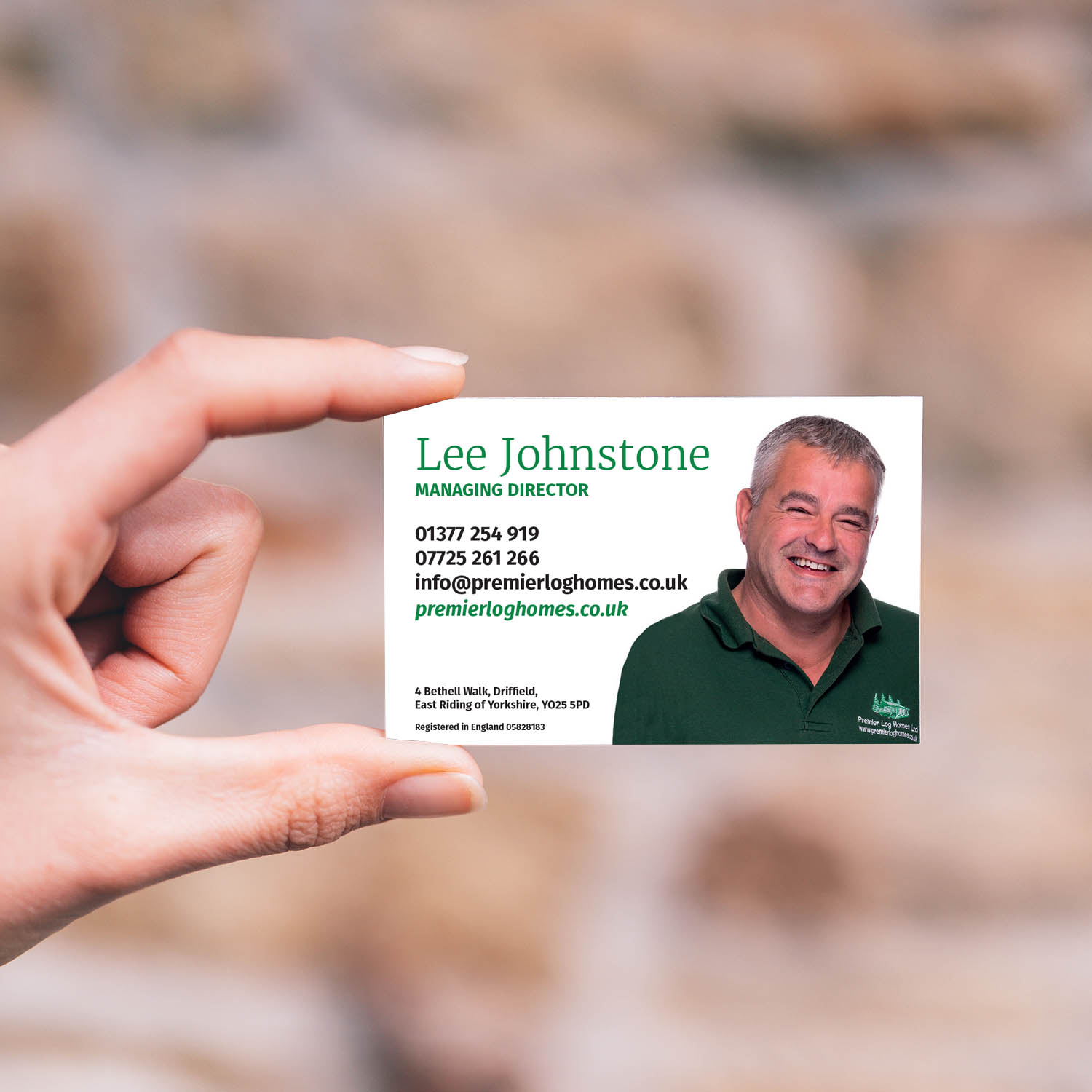 Premier Log Homes Business Card