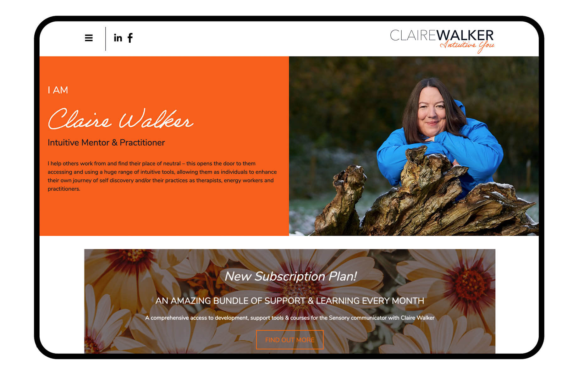 Claire Walker Website Desktop