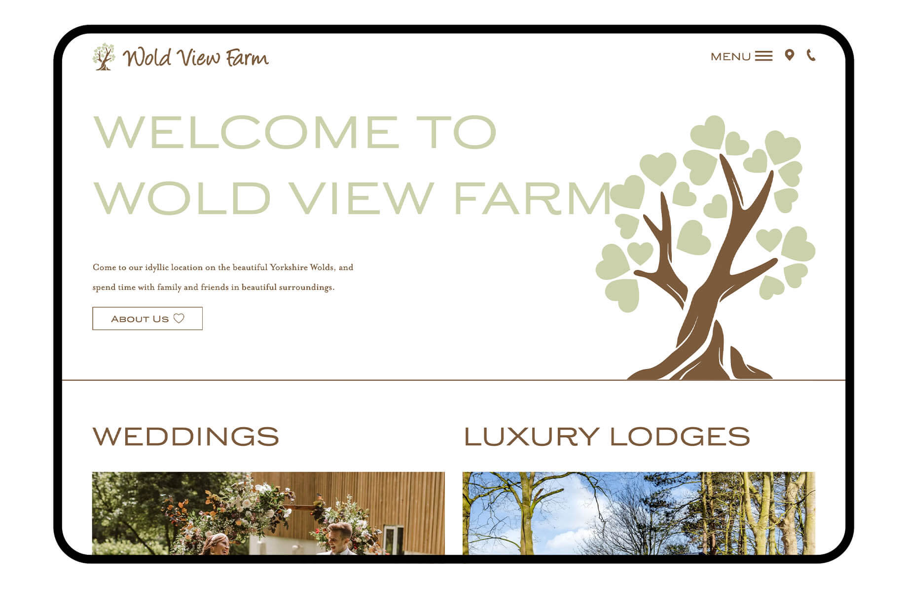 Wold View Farm Website Desktop