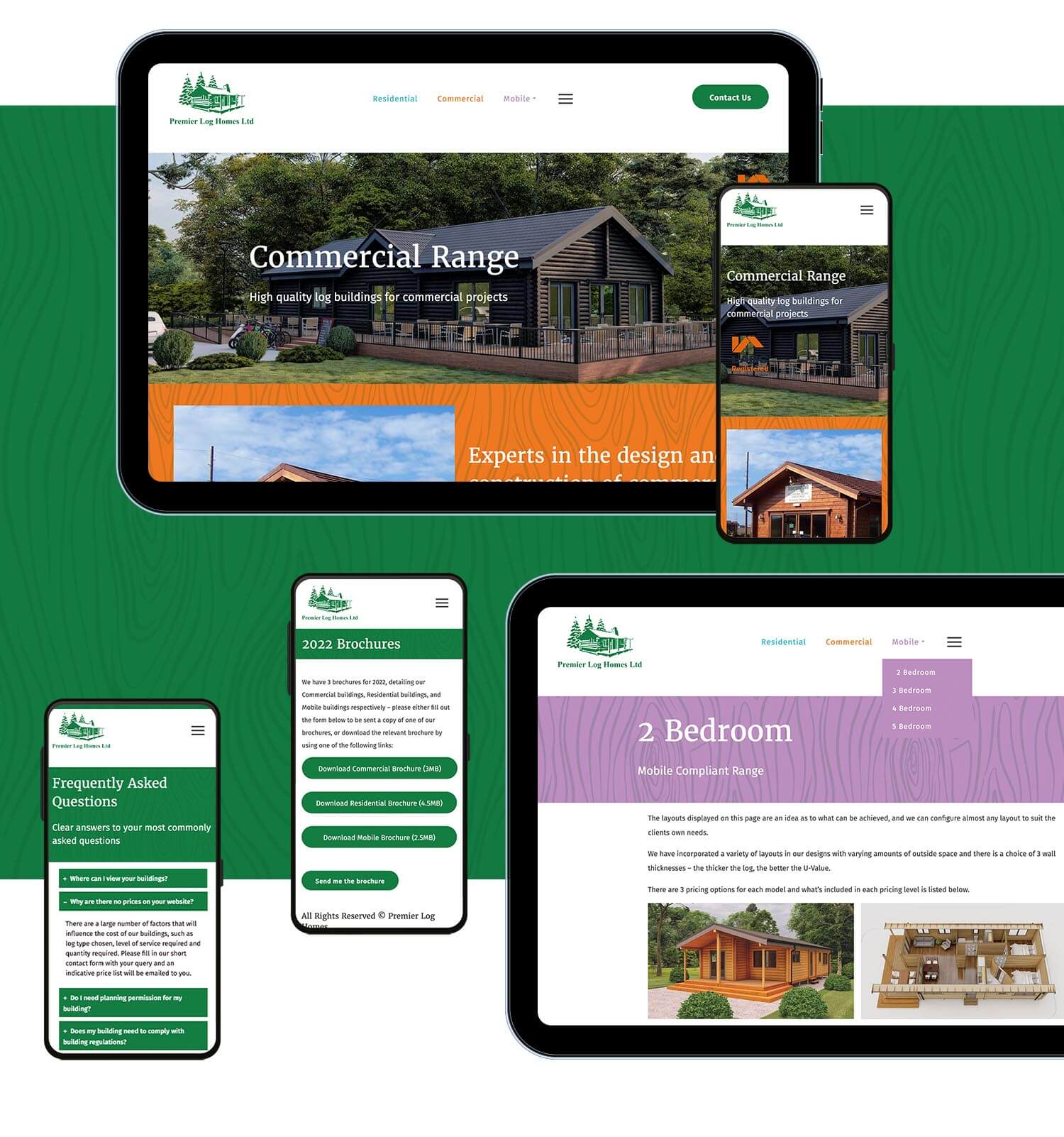 Premier Log Homes Responsive Website Design