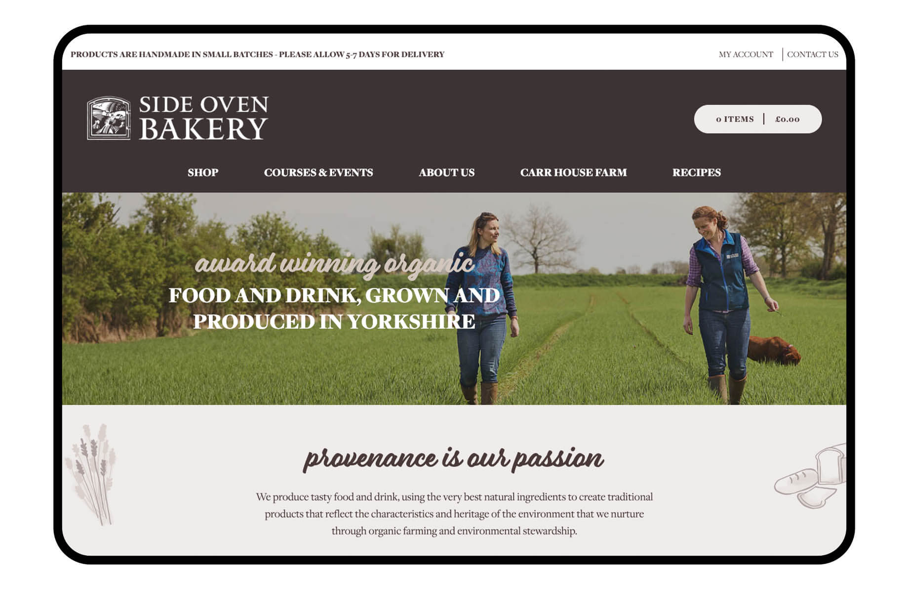 Side Oven Bakery Website update August 2023